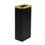 Axess industries poubelle de tri s�lectif en acier coloris couvercle jaune r�f. 18. 0475. 09