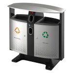 Axess industries poubelle de tri s�lectif d'ext�rieur avec bac piles et cendrier