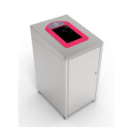 Axess industries poubelle de tri slectif en inox coloris rouge