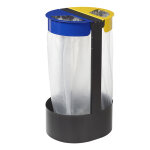 Axess industries poubelle de tri slectif vigipirate modle 2 x 75 l coloris bleu / jaune. . .
