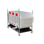 Axess industries rack de stockage avec 15 barri�res de protection blanches