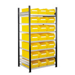 Axess industries rayonnage avec 21 bacs  bec de 23 litres module suivant coloris bleu. . .
