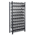 Axess industries rayonnage avec 60 bacs  bec de 3 litres module suivant coloris gris. . .