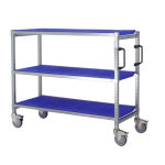 Axess industries rayonnage alimentaire mobile en inox nbre de plateaux 3 plateaux bleu / . . .