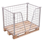 Axess industries rehausse palette galvanis�e avec ouverture en v dim. lxlxh 1200 x 800 x 800 mm