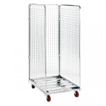Axess industries roll conteneur 3 c�t�s maille 50x50 mm petite base mati�re roues polyamide. . .