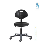 Axess industries si�ge d'atelier polyur�thane standard pi�tement roulettes auto - frein�es . . .