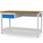 Axess industries table d'atelier � plateau bois multiplis avec tiroir et demi - tablette dim. . . .