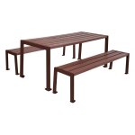 Axess industries table et banquettes de pique - nique en plastique recycl