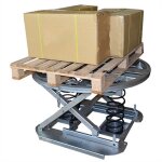 Axess industries table �l�vatrice � niveau constant plateau rotatif galvanis�