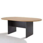 Axess industries table de r�union ovale pi�tement bois dim. plateau lxp 1900 x 1100 mm