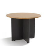 Axess industries table de runion ronde pitement bois  plateau 1000 mm