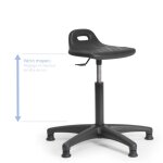 Axess industries tabouret  dosseret pitement patins haut. rglable assise 430  550 mm . . .