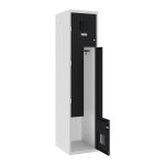 Axess industries vestiaire en l 1 colonne corps gris perle porte noire Axess industries vestiaire en l 1 colonne corps gris perle porte noire