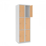 Axess industries vestiaire 3 cases superpos�es portes en bois - larg. 300 mm nbre de. . .