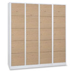 Axess industries vestiaire 5 cases superpos�es portes en bois - larg. 300 mm nbre de. . .