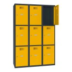 Axess industries vestiaire multicases 3 cases superpos�es couleurs - larg. 400 mm nbre de. . .
