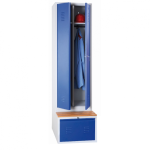 Axess industries vestiaire sur coffre  glissiere avec assise bois dim. ext. lxpxh 500 x 800. . .
