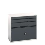 Bott armoire � tiroirs verso - hauteur 1000 mm larg. 1050 mm nbre de tiroirs 3. . .