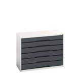 Bott armoire � tiroirs verso - hauteur 800 mm larg. 1050 mm nbre de tiroirs 6