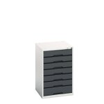 Bott armoire � tiroirs verso - hauteur 800 mm larg. 525 mm nbre de tiroirs 7