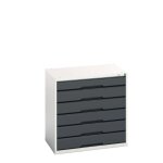 Bott armoire � tiroirs verso - hauteur 800 mm larg. 800 mm nbre de tiroirs 6