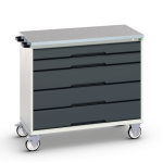 Bott servante roulante 5 tiroirs type de plateaux lino dim. ext. lxpxh 1050 x. . .