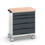 Bott servante roulante 5 tiroirs type de plateaux multiplis h�tre dim. ext. . . .