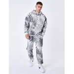 Project x paris bas de jogging motif all over feuilles de palmier gris anthracite s