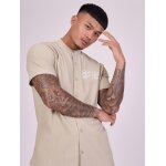 Project x paris chemise col mao en matire texture kaki s