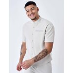 Project x paris chemise col mao uni textur� greige s