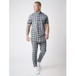 Project x paris chemise manches courtes elstiquées à carreaux couleur - noir, taille - s Project x paris chemise manches courtes elstiquées à carreaux couleur - noir, taille - s