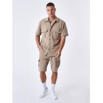 Project x paris chemise manches courtes uni textur couleur - beige, taille - xl