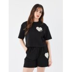 Project x paris crop top tee wicker heart couleur - noir, taille - m Project x paris crop top tee wicker heart couleur - noir, taille - m