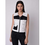 Project x paris gilet sans manches utility coutures contrastes empicement mesh couleur - blanc, taille ...