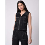 Project x paris gilet sans manches utility coutures contrastes empicement mesh couleur - noir, taille ...