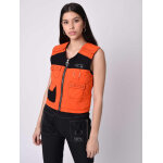 Project x paris gilet sans manches utility coutures contrastes empicement mesh couleur - orange, taille ...