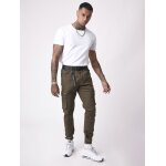 Project x paris jean cargo poches et sangle de resserrement en bas couleur - kaki, taille - 29