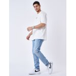 Project x paris jean regular griff� grille carr�e bleu clair 30