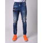 Project x paris jean skinny fit dlavage bleu tachet zips apparent ct couleur - bleu, taille - 29