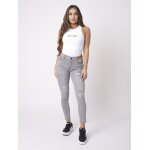 Project x paris jean skinny fit tiquette logo couleur - gris clair, taille - 40