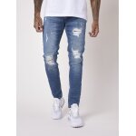 Project x paris jean slim basic bleu avec trous bleu 30