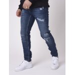 Project x paris jean slim bleu brut effet sabl et dchir bleu 30