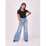 Project x paris jean wide leg  trous couleur - bleu, taille - s