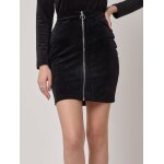 Project x paris jupe ajuste velvet zip rond couleur - noir, taille - xs