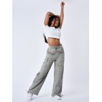 Project x paris pantalon ample multi - poche couleur - vert, taille - m