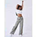 Project x paris pantalon ample multi - poche khaki clair m