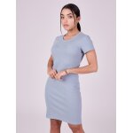 Project x paris robe c�tel�e manche courte bleu clair m