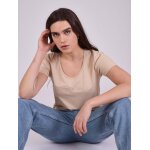 Project x paris t - shirt basic broderie logo ton sur ton beige s