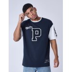 Project x paris t - shirt bicolore style universitaire couleur - bleu, taille - s